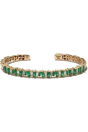 Suzanne Kalan Brazalete en oro de 18kt con esmeralda y diamantes