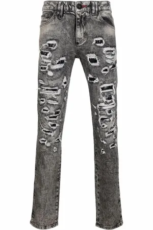 Philipp Plein Jeans slim con efecto envejecido