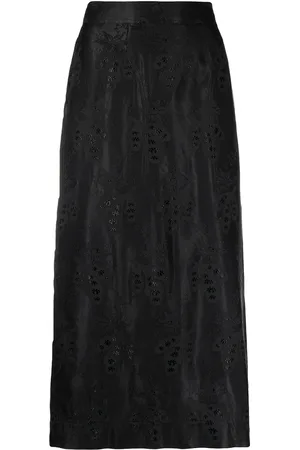 Moschino Falda acampanada con motivo bordado 2000