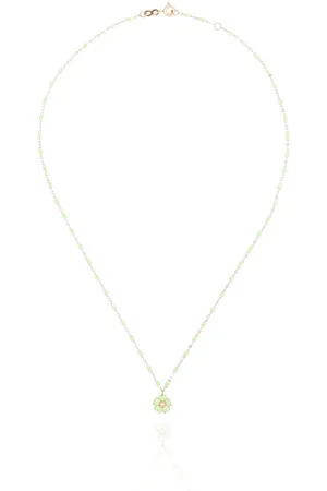 GIGI CLOZEAU Collar con motivo floral en oro amarillo de 18kt con diamante