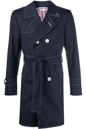 Thom Browne Gabardina con cinturón