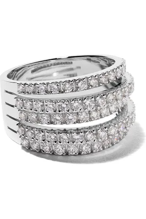 De Beers 18kt white gold Five Line diamond ring