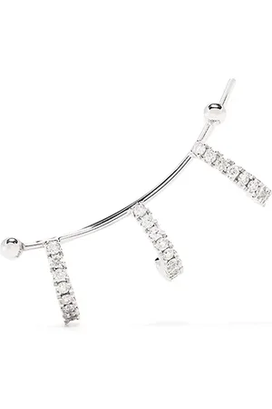 DELFINA DELETTREZ Arete earcuff 1987 en oro blanco de 18kt con diamantes
