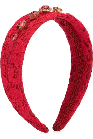 Dolce & Gabbana Diadema de encaje con apliques de cristal