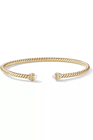 David Yurman Pulsera Classic Cablespira en oro amarillo de 18kt con diamantes de 3mm