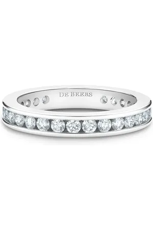 De Beers Anillo en platino con diamantes engastados en carril