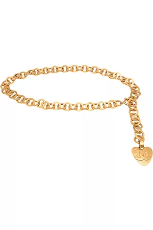 CHANEL Cinturón de cadena con dije de corazón 1995