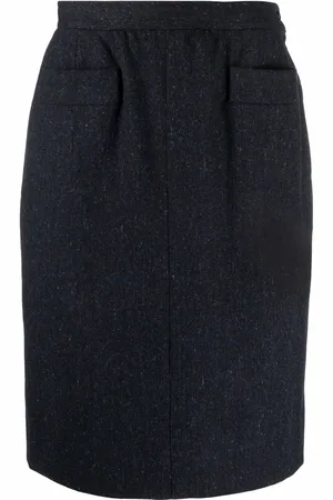 Saint Laurent Falda de tiro alto 1980