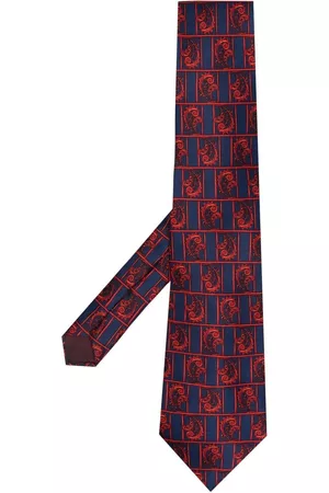 Lanvin Corbata de seda con motivo de cachemira 1970