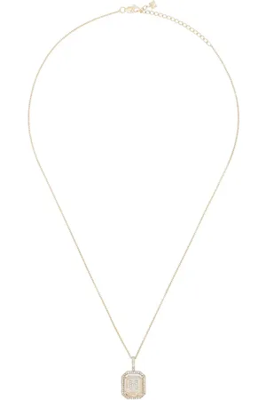 Mateo Collar con inicial H en oro amarillo de 14kt con diamantes