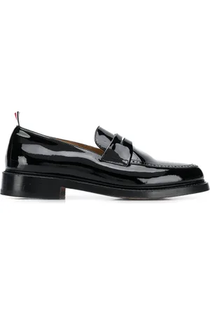 Thom Browne Mocasines penny con detalle a rayas