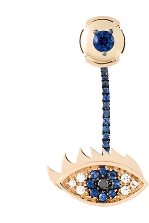 DELFINA DELETTREZ Arete Eyes on Me con diamantes y zafiros