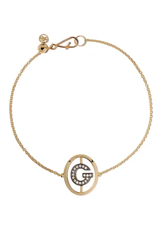 ANNOUSHKA Pulsera con inicial G de oro amarillo de 18kt con diamante