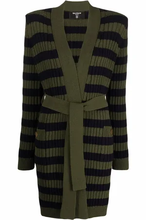 Balmain Cárdigan con motivo de rayas y lazo