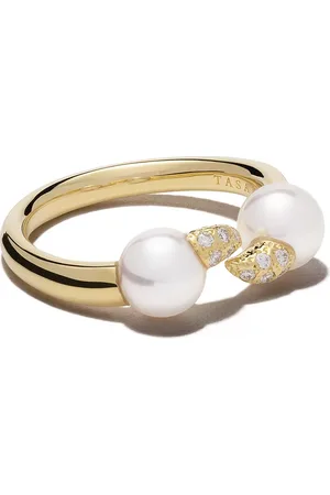 Tasaki Anillo danger en oro amarillo de 18Kt con diamantes en pavé