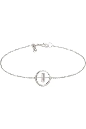 ANNOUSHKA Pulsera Initial I en oro blanco de 18kt con diamantes