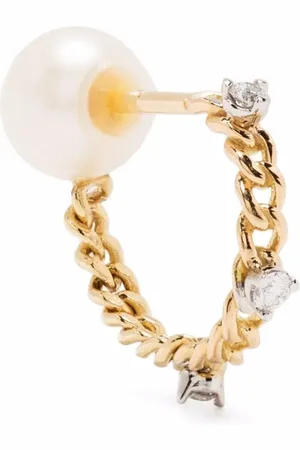 DELFINA DELETTREZ Arete Unchain My Art en oro amarillo de 18kt con diamantes
