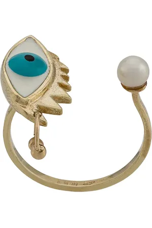 DELFINA DELETTREZ Anillo Eye Piercing en oro amarillo 9kt