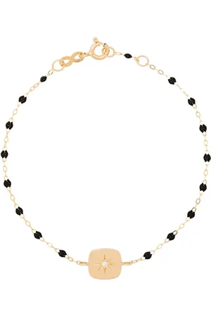 GIGI CLOZEAU Pulsera Miss Gigi con cuentas y diamante en oro amarillo de 18 kt