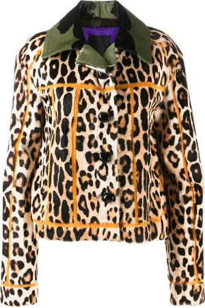 LISKA Chamarra con estampado de leopardo