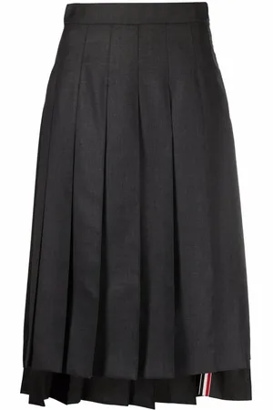 Thom Browne Falda plisada de lana super 120