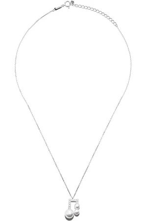 Tasaki Collar Balance Note Collection Line Akoya en oro blanco de 18kt con diamante en pavé y perla
