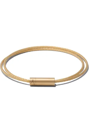 Le Gramme Pulsera Le 15 Grammes Double Cable en oro amarillo cepillado de 18kt