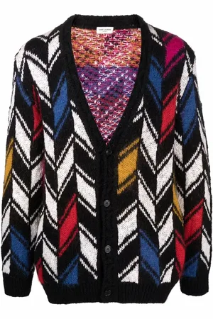 Saint Laurent Cárdigan tejido en intarsia
