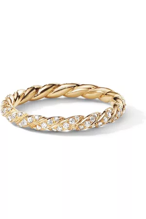 David Yurman Anillo Pavé Petite en oro amarillo de 18kt con diamantes de 2.8mm