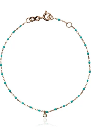 GIGI CLOZEAU 18k rose gold turquoise beaded single diamond bracelet