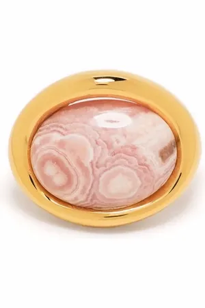 CHARLOTTE CHESNAIS Aretes earcuff Neo Turtle con rodocrosita