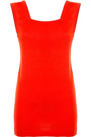 CHANEL Top tejido con logo CC