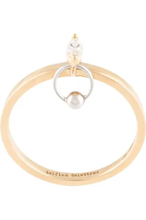 DELFINA DELETTREZ Anillo Two In One en oro amarillo de 18kt con diamante