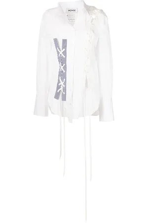 MONSE Camisa asimétrica con detalles de agujetas