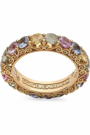 Dolce & Gabbana Anillo Heritage en oro amarillo de 18kt con zafiro