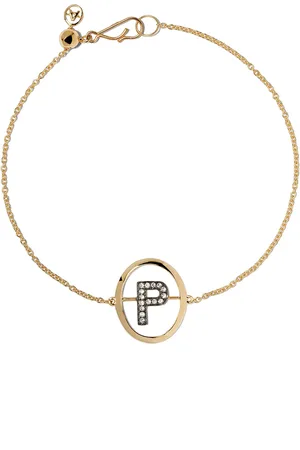 ANNOUSHKA Pulsera con inicial P de oro amarillo de 18kt con diamante