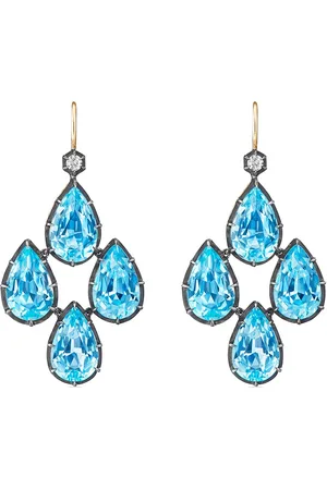Fred Leighton Aretes con diamantes y topacios
