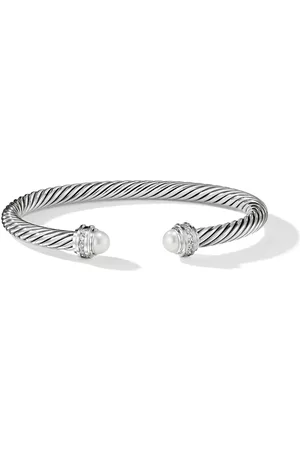 David Yurman Pulsera Classic Cable en plata de ley con diamante de 5mm