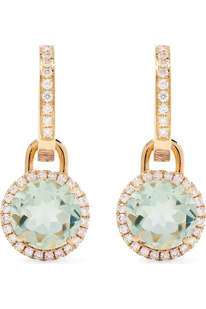 Kiki Mcdonough Aretes Grace mini removibles en oro amarillo de 18kt con diamantes y amatista