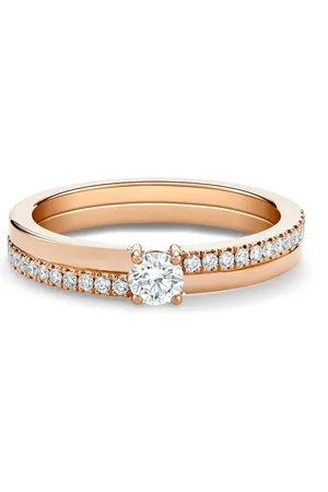 De Beers Anillo The Promise pequeño en oro rosa de 18kt con diamantes de corte redondo