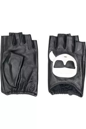 Karl Lagerfeld Logo print fingerless gloves