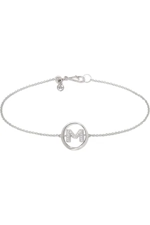 ANNOUSHKA Pulsera Initial M en oro blanco de 18kt y diamantes