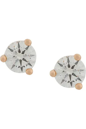DELFINA DELETTREZ Aretes Dots Solitare en oro rosa 18kt con diamante de corte redondo