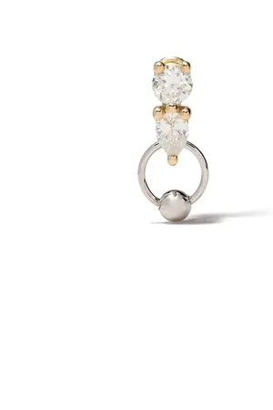 DELFINA DELETTREZ Arete dos en uno en oro amarillo y blanco de 18kt con diamantes