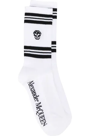 Alexander McQueen Calcetines de canalé con motivo de calavera