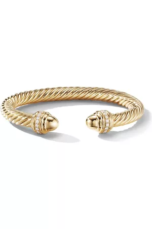 David Yurman Pulsera Classic Cablespira en oro amarillo de 18kt con diamantes de 7mm