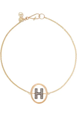 ANNOUSHKA Pulsera con inicial H de oro amarillo de 18kt con diamante