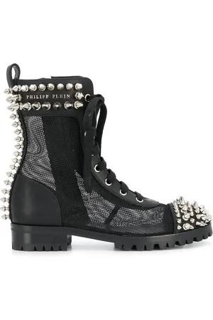 Philipp Plein Botas de 35mm con agujetas y apliques