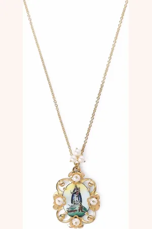 Dolce & Gabbana Collar con medallón Madonna en oro amarillo de 18kt