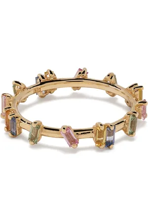 Suzanne Kalan Anillo Rainbow Firework en oro amarillo de 18kt con zafiros
